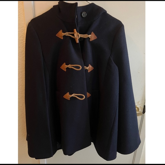 J.crew wool cashmere hooded toggle cape XS/XXS - Picture 1 of 6